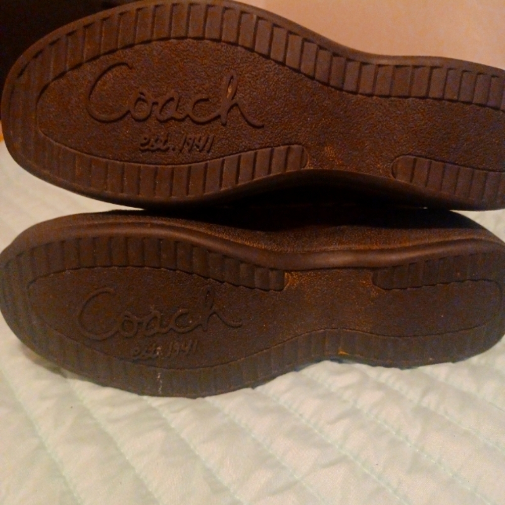 Coach boots  brown zip up